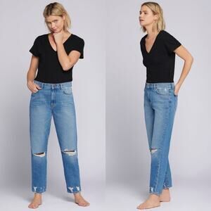Current Elliot Boyfriend Jeans Distressed Cloudburst Women’s Size 28